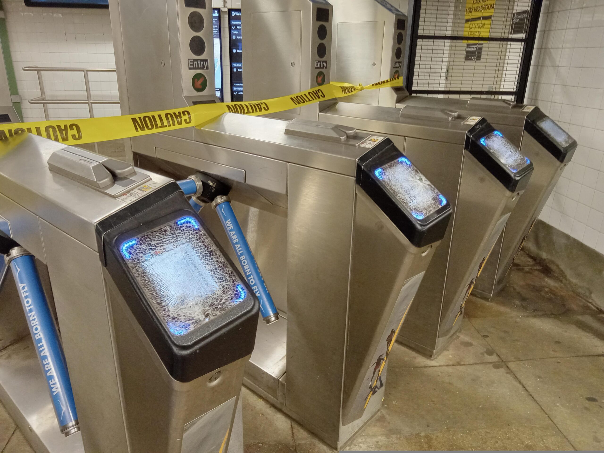 FREE FARE: Bedford L train station smashed
