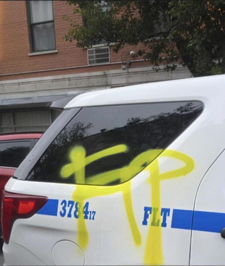 Marked NYPD cars vandalized in NYC before anti-Trump protests